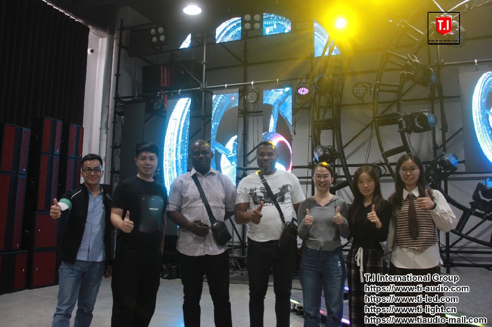 Welcoming Our Nigeria Clients to T.I: On-Site Testing of MAX215, LED Screens, Lighting & Line Array System Solutions